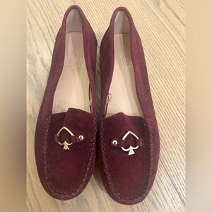 NEW Kate Spade New York burgundy Suede Loafers size 7.5 never used